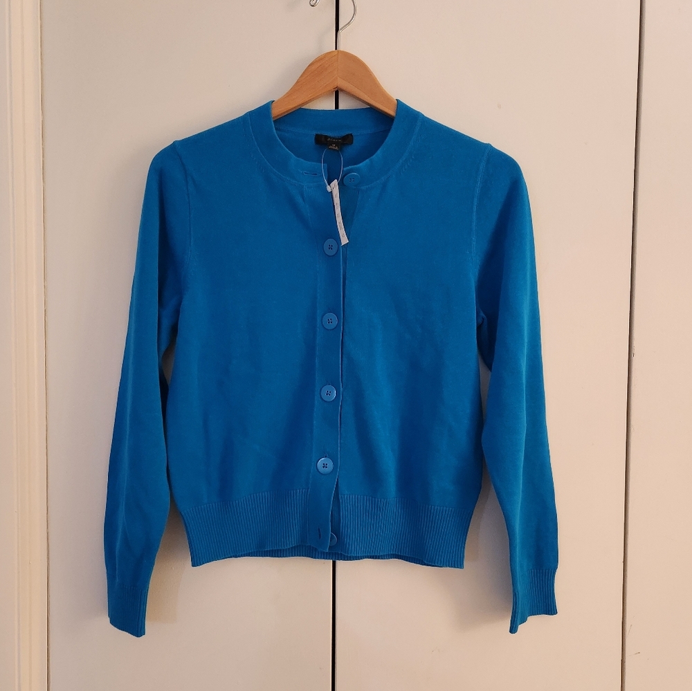 J. Crew Cardigan Sweater in Cotton Crepe